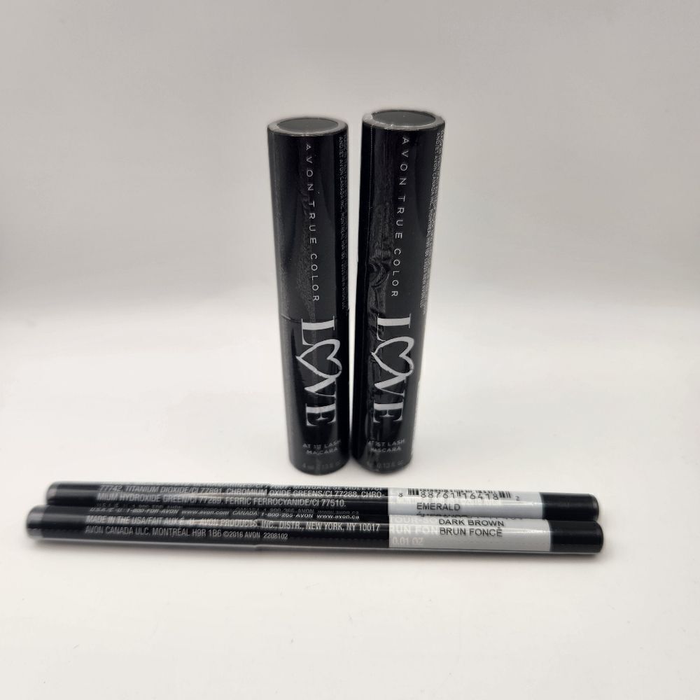 Avon True Color Makeup Bundle (2) At 1st Lash, (1) Eyeliner, (1) Brow Definer